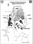 Phillips' Coos County Major Wildfires History Map