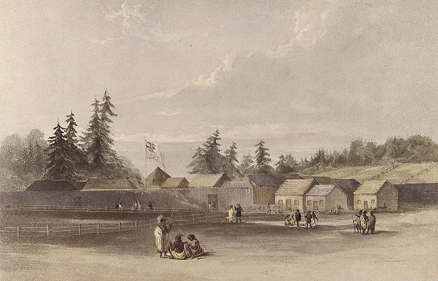 Henry Warre’s painting of Fort Vancouver.